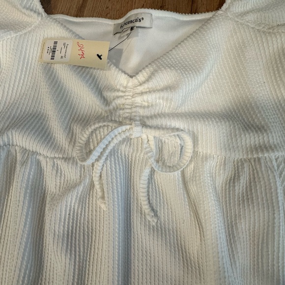 Francesca's Collections Cream/white Long Sleeve Blouse - Picture 3 of 4
